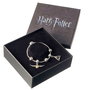 The Carat Shop Pulsera 3 Spellbeads Deathly Hallows Snitch Harry Potter Plateada
