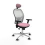 PIQUERAS Y CRESPO Silla de oficina Jorquera Rosa y Blanca
