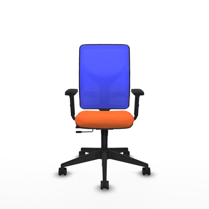 PIQUERAS Y CRESPO Silla de oficina Motilla con mecanismo Sincro/Traslack, Naranja y Azul