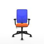 PIQUERAS Y CRESPO Silla de oficina Motilla con mecanismo Sincro/Traslack, Naranja y Azul