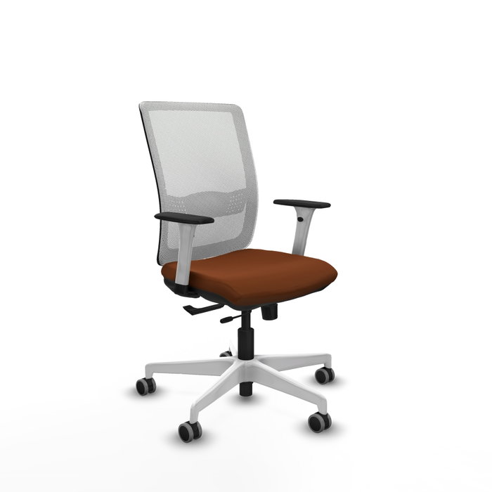 PIQUERAS Y CRESPO Silla de oficina Haches con mecanismo Sincro/Traslack, Marrón y Blanco PIQUERAS Y CRESPO Silla de oficina Haches con mecanismo Sincro/Traslack, Marrón y Blanco