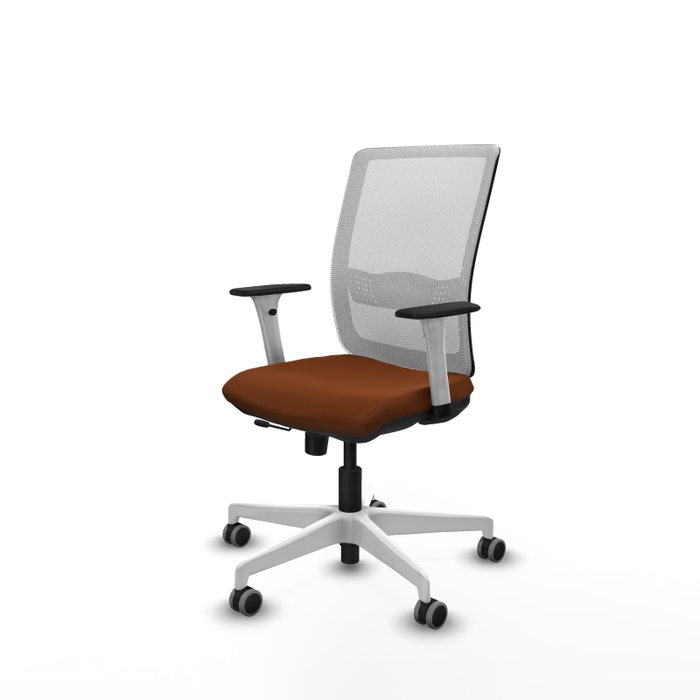 PIQUERAS Y CRESPO Silla de oficina Haches con mecanismo Sincro/Traslack, Marrón y Blanco PIQUERAS Y CRESPO Silla de oficina Haches con mecanismo Sincro/Traslack, Marrón y Blanco