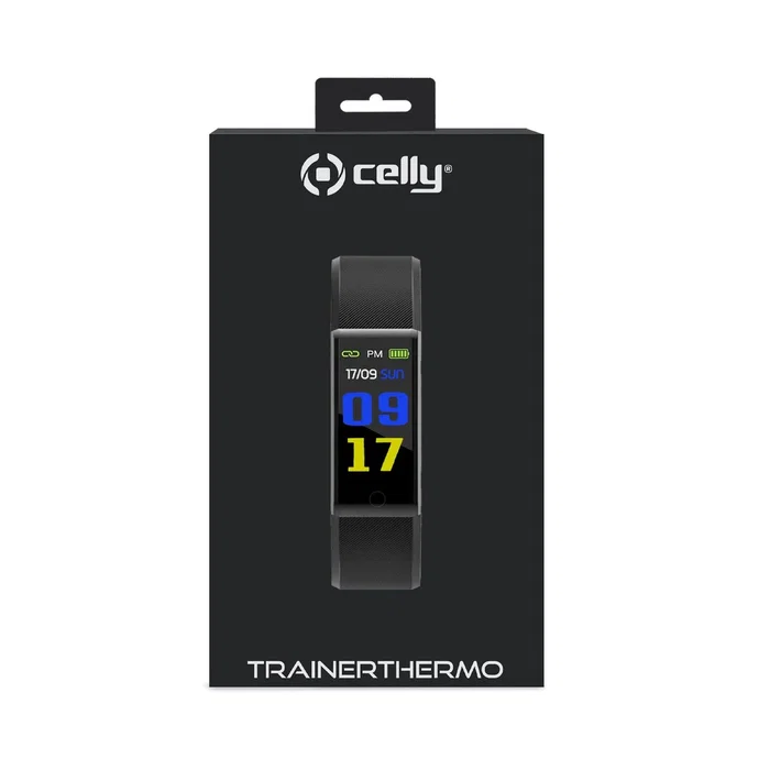 Celly TRAINERTHERMO Smartband con pantalla LCD de 0,96'' Negro