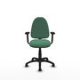PIQUERAS Y CRESPO Silla de oficina Aýna Verde esmeralda con brazos 2D