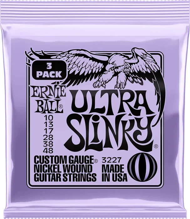 Ernieball Juego Eléctrica Slinky Ultra 10-48 Tripack (3) Cuerdas Guitarra Eléctrica