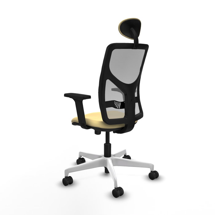 PIQUERAS Y CRESPO Silla de oficina Motilla con mecanismo Sincro/Traslack, Crema y Gris