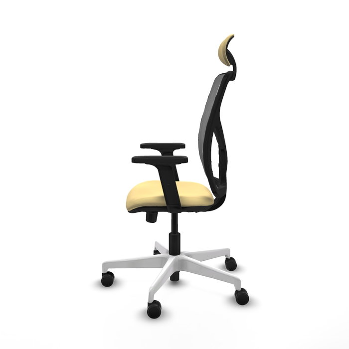 PIQUERAS Y CRESPO Silla de oficina Motilla con mecanismo Sincro/Traslack, Crema y Gris