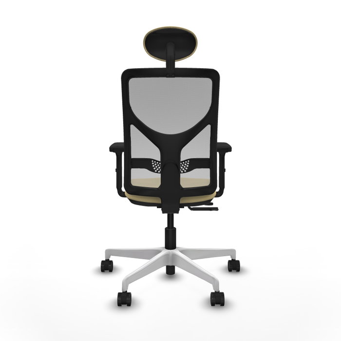 PIQUERAS Y CRESPO Silla de oficina Motilla con mecanismo Sincro/Traslack, Crema y Gris