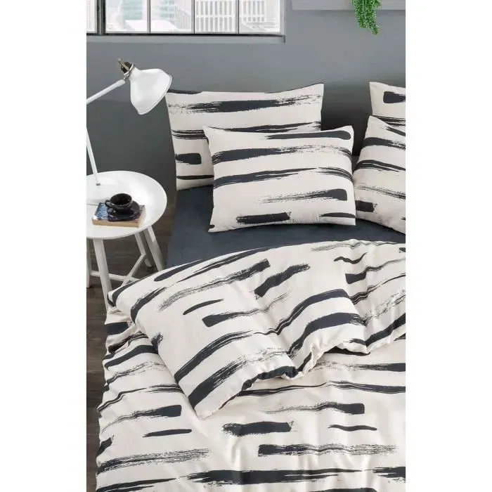 Juego de Cama 220x240 cm + 2 Fundas de Almohada 60x60 cm Blanco ASI8684283430574 65% Algodón 35% Poliéster