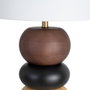 Lámpara Mesa Marrón Tejido-Madera 27 X 27 X 50 cm