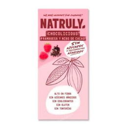 NATRULY Chocolate con Frambuesa y Nibs de Cacao Tableta 85 Gr Bio