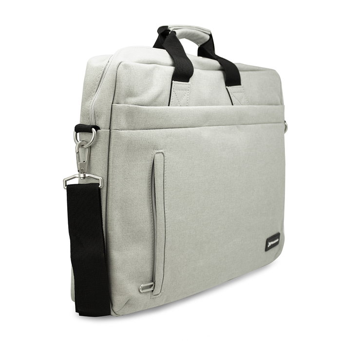 Phoenix technologies Maletín para Portátil 15.6 Pulgadas Gris, Elegante y Duradero, Nylon Ultra Denso, Compartimento Acolchado