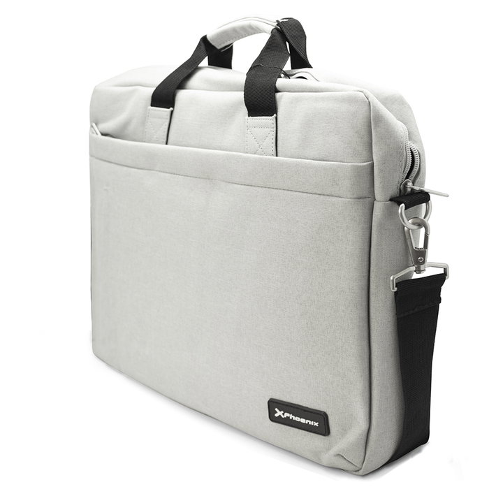 Phoenix technologies Maletín para Portátil 15.6 Pulgadas Gris, Elegante y Duradero, Nylon Ultra Denso, Compartimento Acolchado