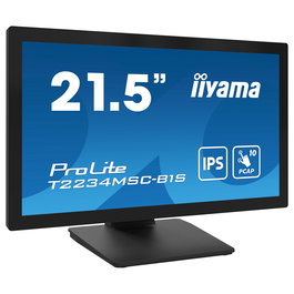 iiyama T2234MSC-B1S Monitor Táctil 21.5" IPS Full HD 1920x1080 10 Puntos Táctiles Multi-Touch HDMI DisplayPort USB Puerto Táctil Altavoces 6W Montaje VESA IP65 Negro