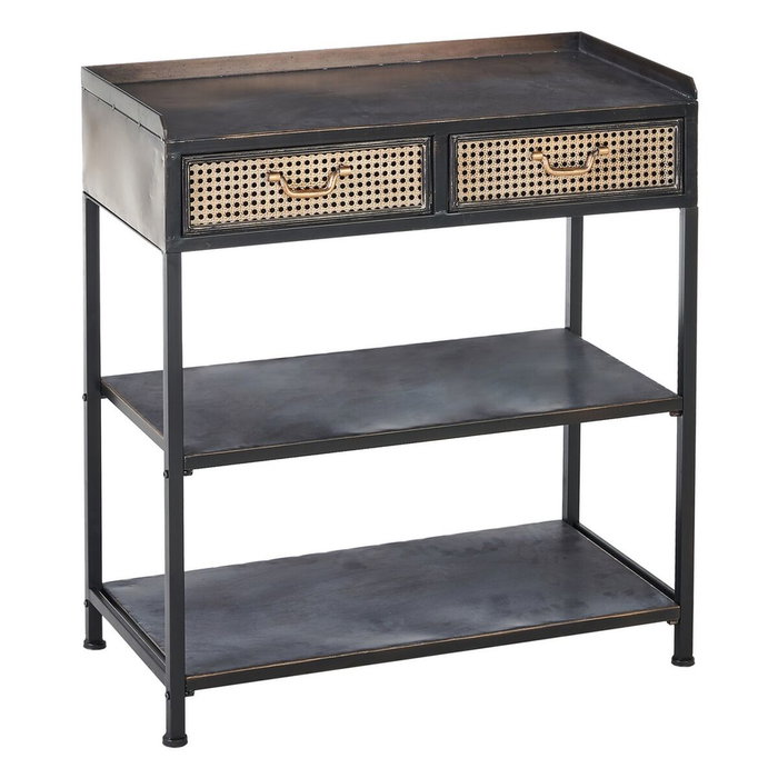 Ixia Mueble Recibidor Negro-Marrón de Metal