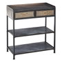 Ixia Mueble Recibidor Negro-Marrón de Metal