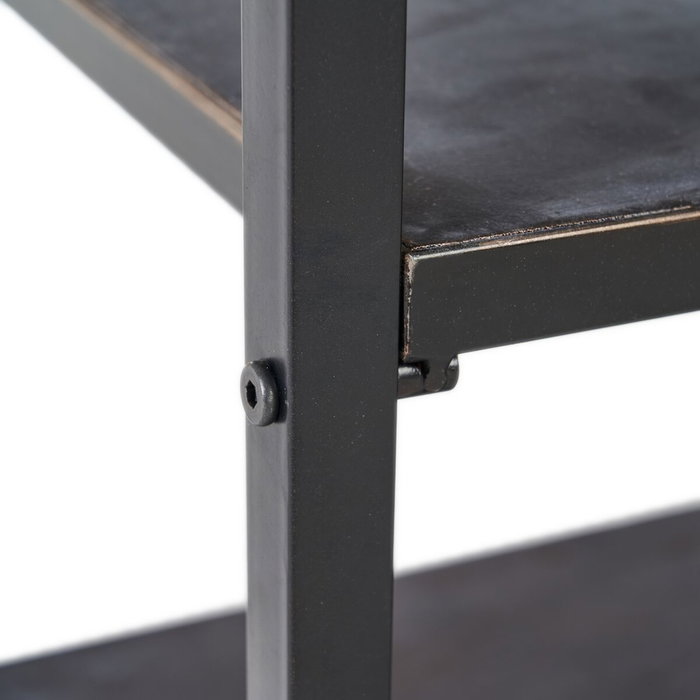 Ixia Mueble Recibidor Negro-Marrón de Metal