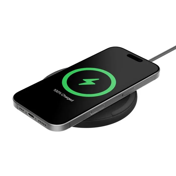 Belkin WIA012HQBK Cargador Inalámbrico Qi 15W Carga Rápida con Cable USB-C 1.5m Negro