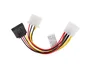 Lanberg CA-HDSA-12CU)015 Cable Adaptador de Alimentación Interna Molex Macho (4-pin) a SATA (15-pin) y Molex Hembra (4-pin), 15 cm / 0.15 m