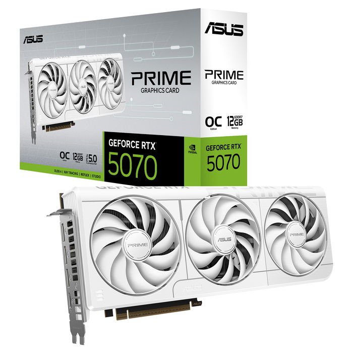 ASUS Prime GeForce RTX 5070 OC 12GB GDDR7 3 Ventiladores Blanco
