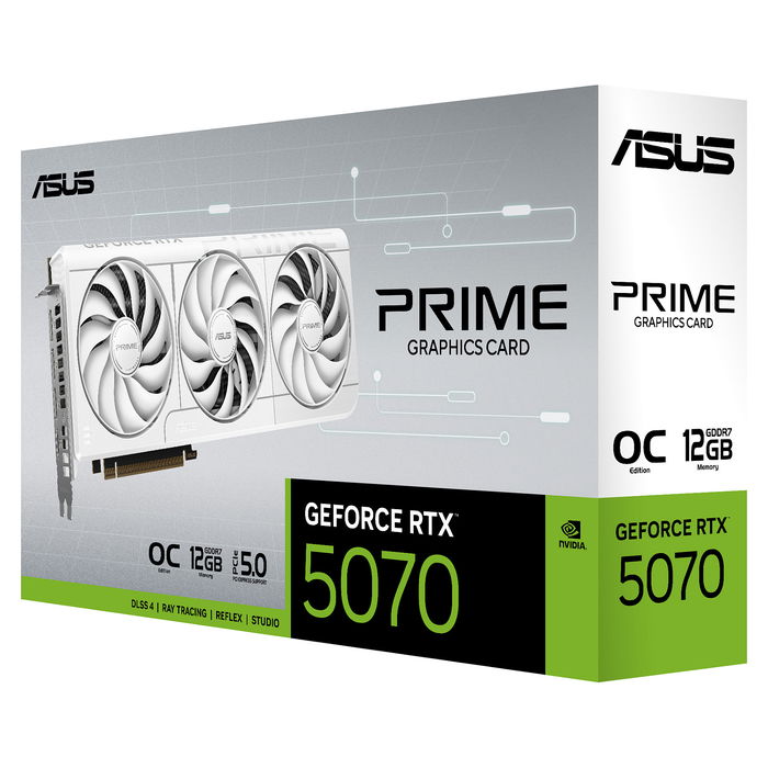 ASUS Prime GeForce RTX 5070 OC 12GB GDDR7 3 Ventiladores Blanco