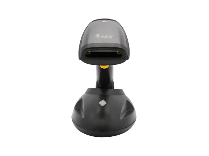 Equip Escáner de códigos de barras láser 1D inalámbrico con soporte, Negro