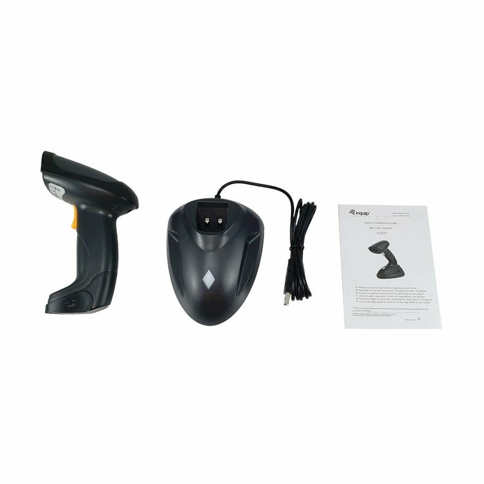 Equip Escáner de Código de Barras Wireless 1D Láser con Soporte Negro