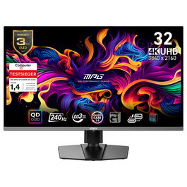 MSI MPG 321URXDE QD-OLED Monitor Gaming 31.5" 4K Ultra HD 3840 x 2160 QD-OLED 240 Hz 1 ms HDR600 Adaptive-Sync USB-C Negro