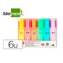 Liderpapel Rotulador Fluorescente Pastel Punta Biselada Estuche de 6 Unidades Colores Surtidos