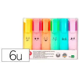 Liderpapel Rotulador Fluorescente Pastel Punta Biselada Estuche 6 Unidades Colores Surtidos