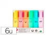 Liderpapel Rotulador Fluorescente Pastel Punta Biselada Estuche 6 Unidades Colores Surtidos