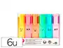 Liderpapel Rotulador Fluorescente Pastel Punta Biselada Estuche 6 Unidades Colores Surtidos