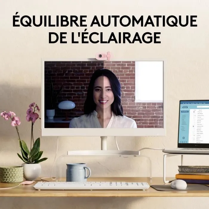 Logitech Brio 100 Webcam Rosado Full HD 1080p