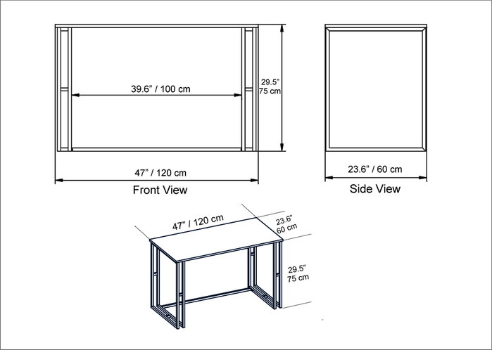 Hanah Home Mesa de Estudio Blanca Escandinava 120x75x60 cm