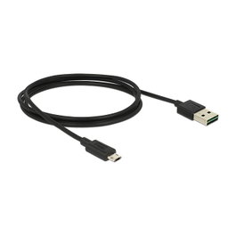 DeLOCK Kabel EASY-USB 2.0 USB Tipo-A a Micro-USB B, 1 m, Negro