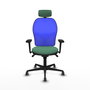 PIQUERAS Y CRESPO Silla de oficina Jorquera con mecanismo Sincro, Verde esmeralda y Azul
