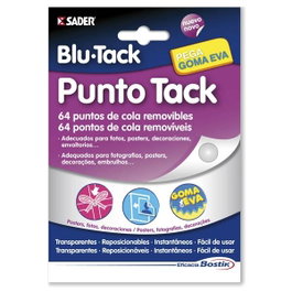 Bostik Blu Tack Adhesivo Removible en Puntos Transparentes - 64 Puntos