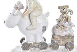 DKD Home Decor Figura Navidad Moderna Resina Blanco Gris 6 x 13.5 x 13 cm (2 Unidades)