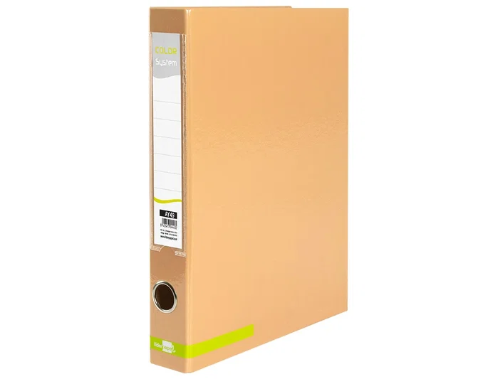 Liderpapel Carpeta 2 Anillas 25 mm A4 Forrado Color System Melocoton con Ollao y Tarjetero