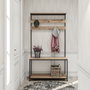 Hanah Home Recibidor Industrial Negro y Pino con Perchero 105x192x40 cm