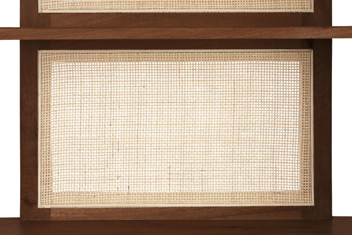 DKD Home Decor Estantería Sixties Madera de Mango y Fibra Natural Negro 100 x 40 x 180 cm