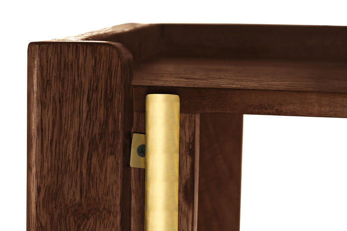 DKD Home Decor Estantería Sixties Madera de Mango y Fibra Natural Negro 100 x 40 x 180 cm