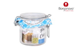 Borgonovo Tarro Hermetico Primizie 200 cc 7.5x7.5x8.2 cm Transparente (6 Unidades)