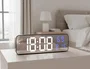 Q-connect Reloj Digital de Pared y Sobremesa con Temperatura, 2 Alarmas, LED y Medidas 230x35x70 mm
