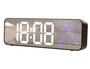 Q-connect Reloj Digital de Pared y Sobremesa con Temperatura, 2 Alarmas, LED y Medidas 230x35x70 mm