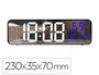 Q-connect Reloj Digital de Pared y Sobremesa con Temperatura, 2 Alarmas, LED y Medidas 230x35x70 mm