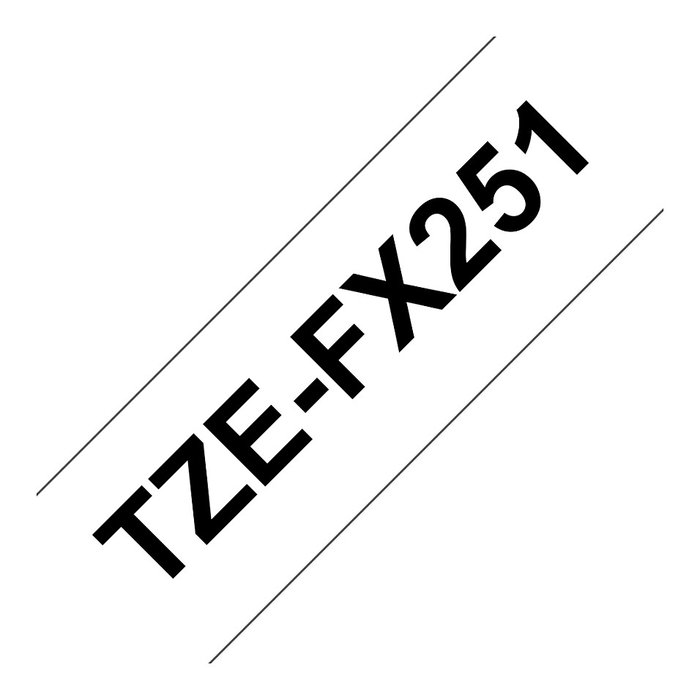 Brother TZe-FX251 Cinta laminada flexible Negro sobre blanco 24mm x 8m Brother TZe-FX251 Cinta laminada flexible Negro sobre blanco 24mm x 8m