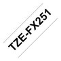 Brother TZe-FX251 Cinta laminada flexible Negro sobre blanco 24mm x 8m