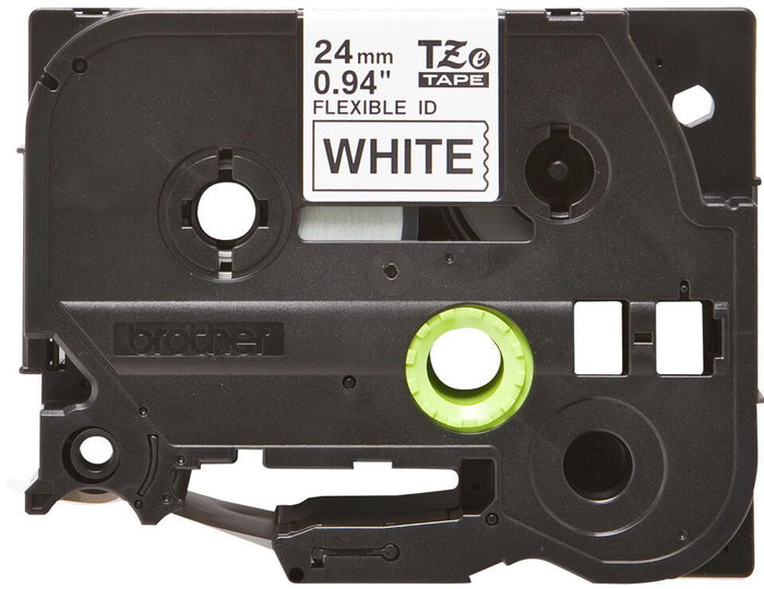 Brother TZe-FX251 Cinta laminada flexible Negro sobre Blanco 24mm x 8m