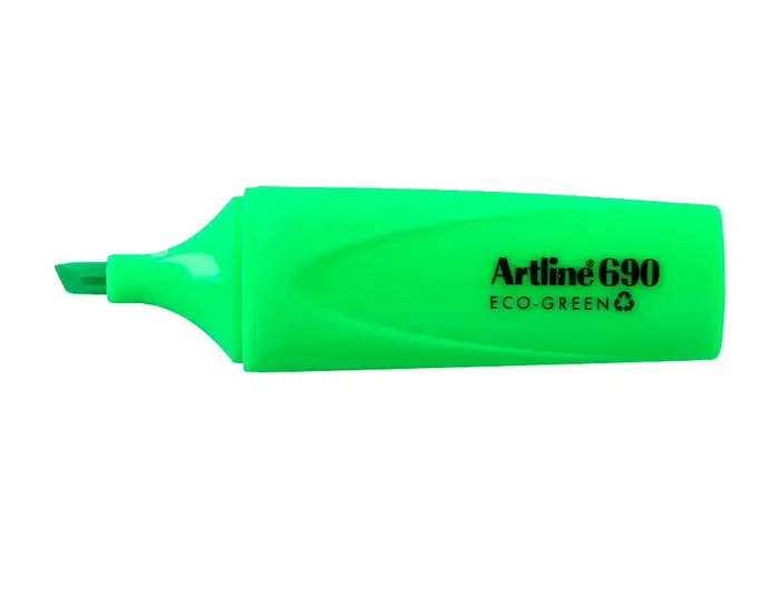 Artline Rotulador Fluorescente EK-690 Eco Green Verde punta biselada 1-4 mm
